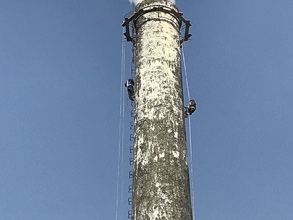 磚煙囪筒壁堵滲防腐施工步驟